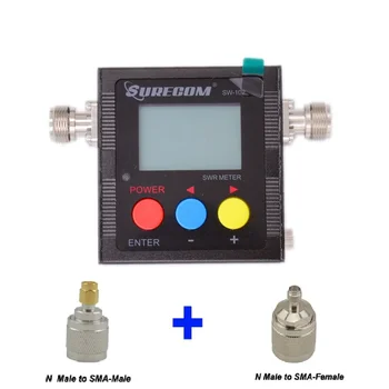 SureCom SW102 Цифровой тестер мощности Измеритель частотомера SWR и 2 адаптера ВЧ-разъема 125 МГц ~ 520 МГц Инструменты для тестирования радиолюбителей