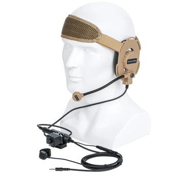 Brown HD03 Tactical Bowman Elite II Walkie RadioHeads с пальчиковым микрофоном и адаптером U94 PTT 3,5 мм