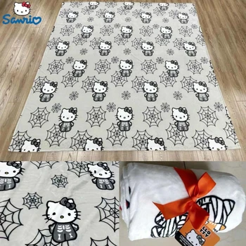 Новый Sanrio Halloween Ghost Hello Kitty Плюшевый мультфильм Большое фланелевое одеяло Симпатичный хлопковый диван Nap Одеяло Кровать Рождественские подарки